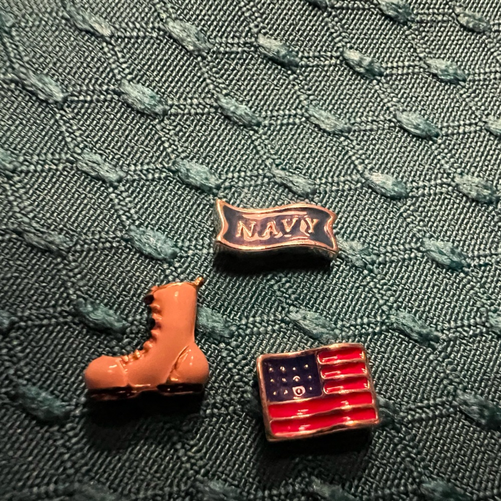 Origami Owl 3 pc charm set “US Navy”